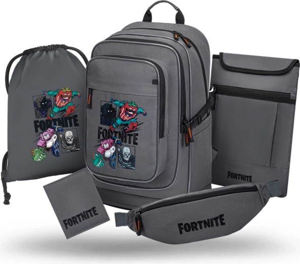 Baagl iskolai szett 5 részes Cubic Fortnite Squad (hátizsák, zsák, övtáska, laptop tok, pénztárca) GRS