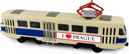 Fém retro villamos PRAGUE T3 16 cm nyitható ajtókkal