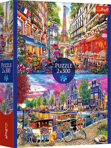 Puzzle 2×500 darab európai nagyvárosok