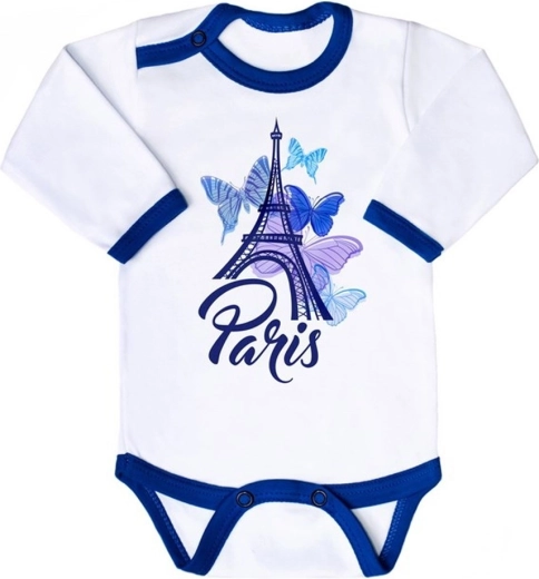 New Baby Towns kék hosszú ujjú baba body, 86-os méret (12–18 hónap)