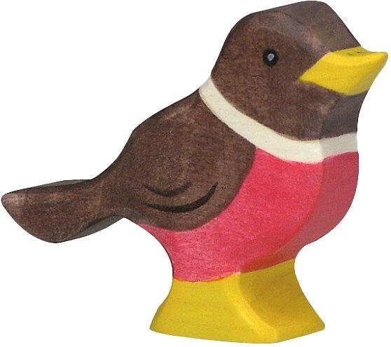 Holztiger fa figura vörösbegy (robin) - 1 db