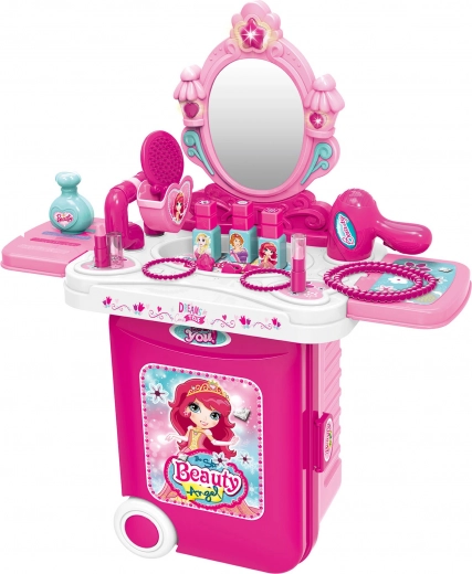 Gyermek kozmetikai bőrönd asztalkával, 38 cm, fényekkel és hangokkal