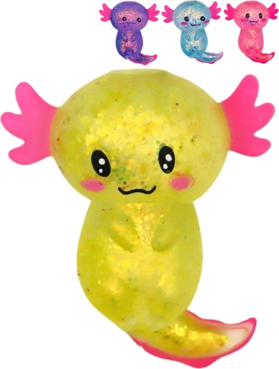 Csillogó nyomkodható axolotl stresszoldó játék – 1 darab
