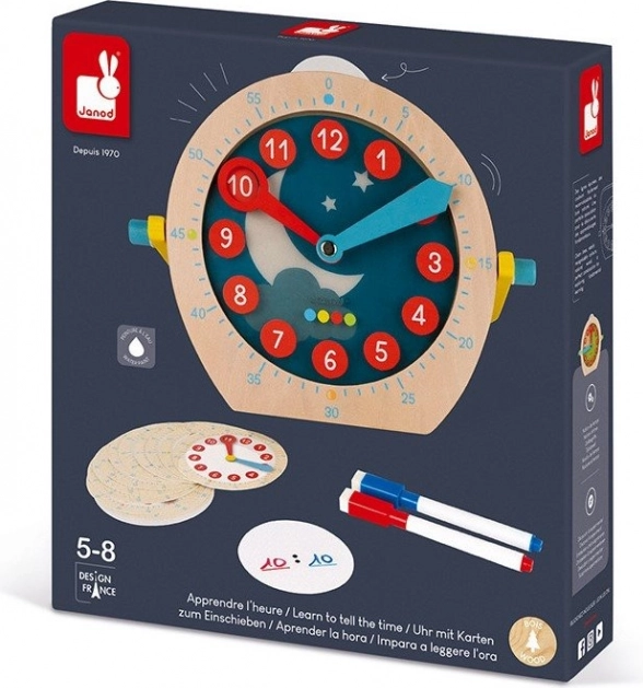 Janod fa oktató óra letörölhető kártyákkal