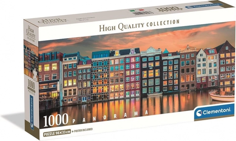 Clementoni panorámás puzzle Reggel Amszterdamban 1000 darab
