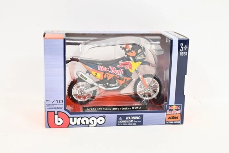 Bburago 1:18 Red Bull KTM 450 Rally Dakar 2019 (rajtszám 1) – motorkerékpár modell