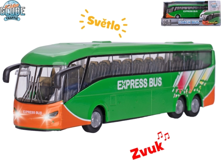Kids Globe Traffic városi autóbusz visszahúzós meghajtással és fény‑, valamint hangeffektekkel