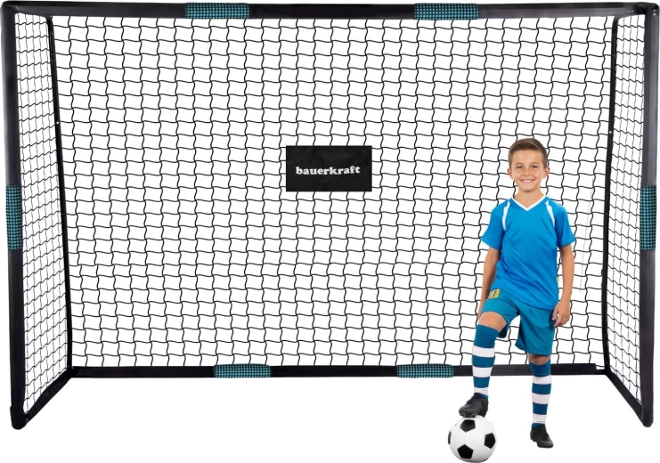 Bauerkraft fém focikapu hálóval 300 × 200 × 120 cm, fekete-kék