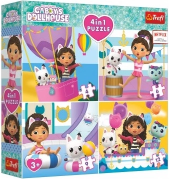 Puzzle Gabby's Dollhouse 4 az 1-ben
