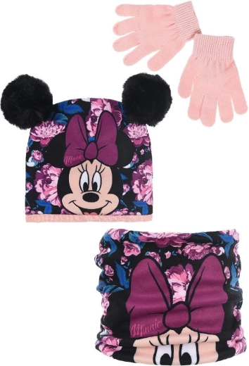 Minnie sapka, nyakmelegítő és kesztyű