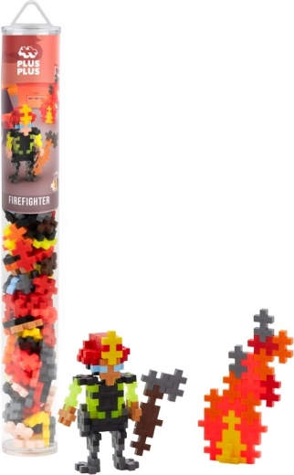 Plus-Plus tűzoltó – építőkészlet tubusban (100 darab)
