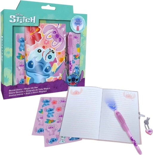 Ajándékszett titkos tollal, jegyzetfüzettel és matricákkal Lilo és Stitch