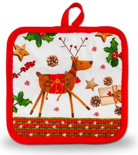 Karácsonyi pamut edényalátét TORO, 17 × 17 cm, vegyes motívumok