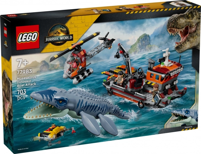 LEGO Jurassic World mozaszaurusz támadása a hajón