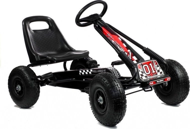 A-15 pedálos gokart felfújható kerekekkel – fekete