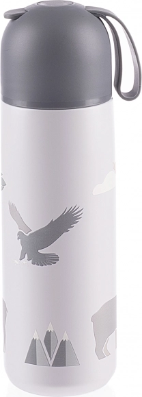 Vákuumszigetelésű termosz szilikon fogantyúval, 400 ml, mountains