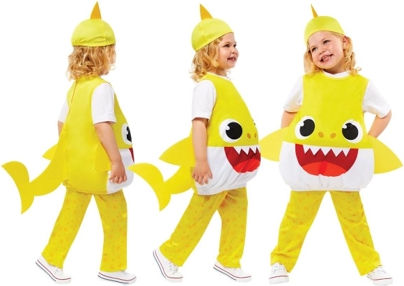 Sárga Baby Shark jelmez gyerekeknek 3-4 éves korig