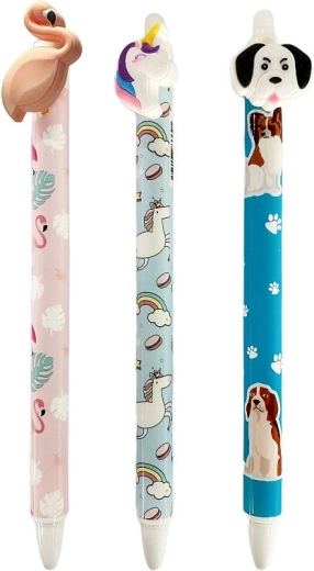 Radírozható zselés toll CONCORDE Állatkák, kék tinta 0,5 mm