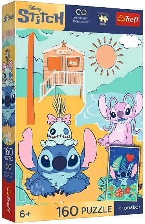 Puzzle Premium Plus Kids Stitch a hullámon 160 darabos