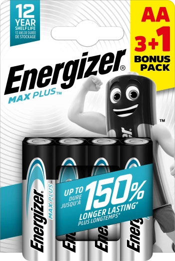 Energizer Max Plus AA lúgos elemek 3+1 ingyen, 4 db