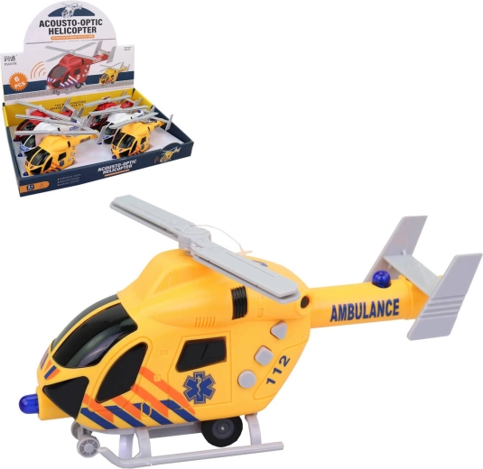 Mentőhelikopter elemes, fénnyel és hanggal - 1 db