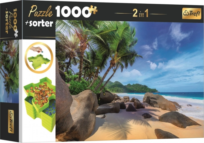 Puzzle egzotikus tengerparttal, válogatóval, 1000 darab