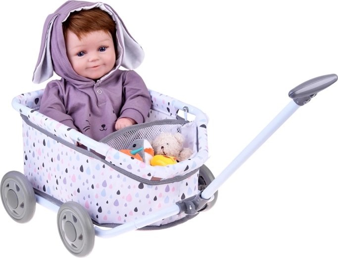 Puha textilkosár praktikus tárolóhellyel