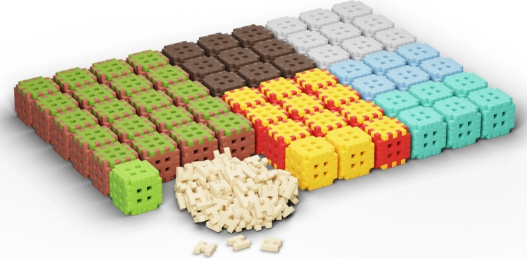 502 elem és 124 csatlakozó nagy 3D építményekhez