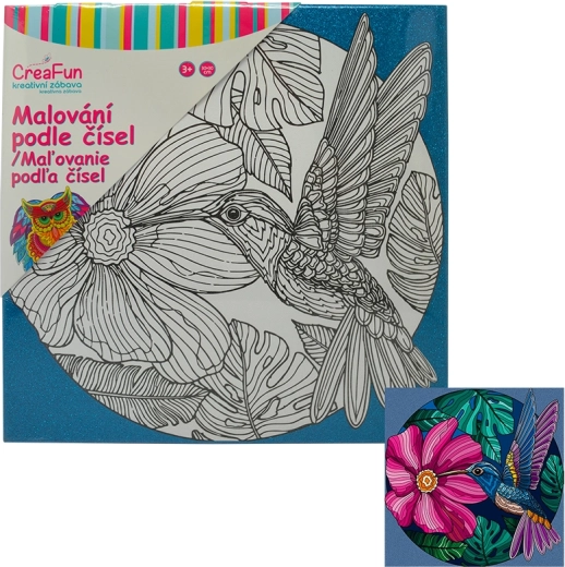 Vászonfestés – kolibri 30 × 30 cm