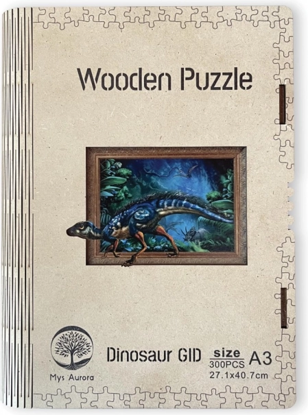 Fa puzzle dinoszaurusz A3 világít a sötétben