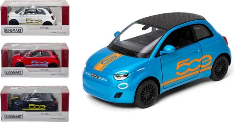 Kinsmart Fiat 500 fém modell 1:28 felhúzós (Pull Back) meghajtással