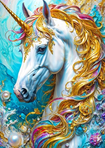 Arany egyszarvú puzzle 1000 darabos