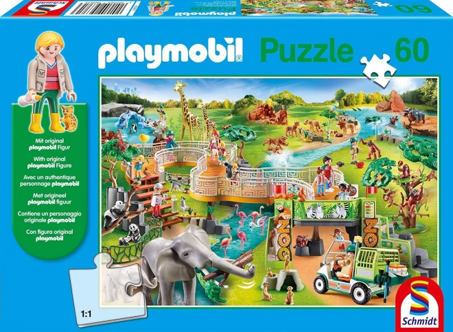 SCHMIDT Playmobil Állatkert puzzle 60 darabbal és figurával