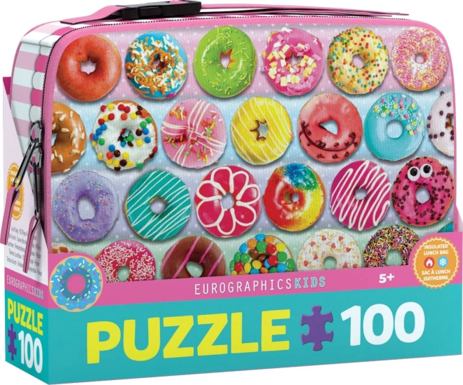 Puzzle termo uzsonnás dobozban – Fánkok, 100 darab, EUROGRAPHICS
