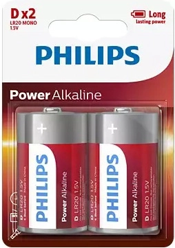 Philips lúgos elem D 1,5 V Power Alkaline