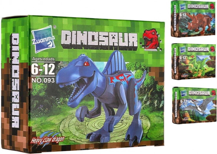 Műanyag építőjáték dinoszauruszok – vegyes fajták dobozban 13 × 10 cm