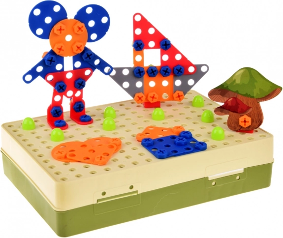 Csavarozós dinoszaurusz építőkészlet fúróval