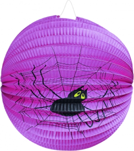 Halloween lampion pók mintával, 25 cm