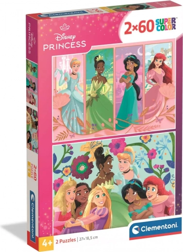 Clementoni puzzle Disney hercegnők 2×60 darab