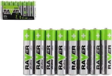 RAVER alkáli AAA 1,5 V elemek – 8 db