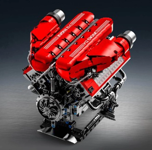 V12-as motor építőmodell, 1607 darab