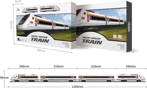 Vasúti szett elektromos mozdonyval, vagonokkal és tartozékokkal