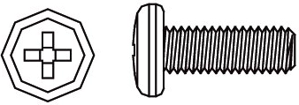 Jamara M3 × 12 mm-es, félgömbfejű keresztfejű csavar - 1 darab