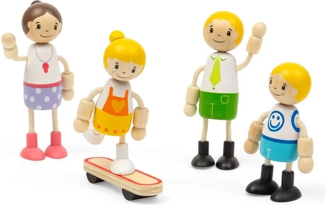 4 figurás családi készlet gördeszkával