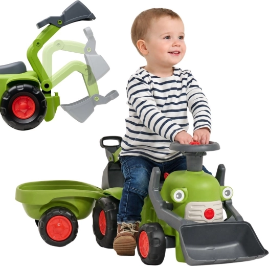 Falk CLAAS gyermek pedálos traktor rakodóval és pótkocsival