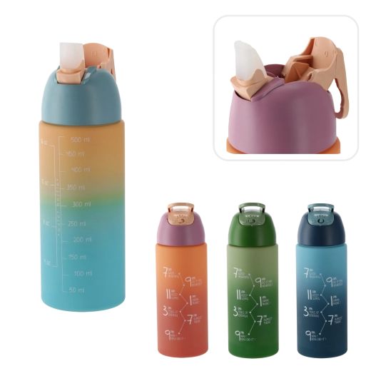 500 ml-es vízpalack ombré hatással, kék