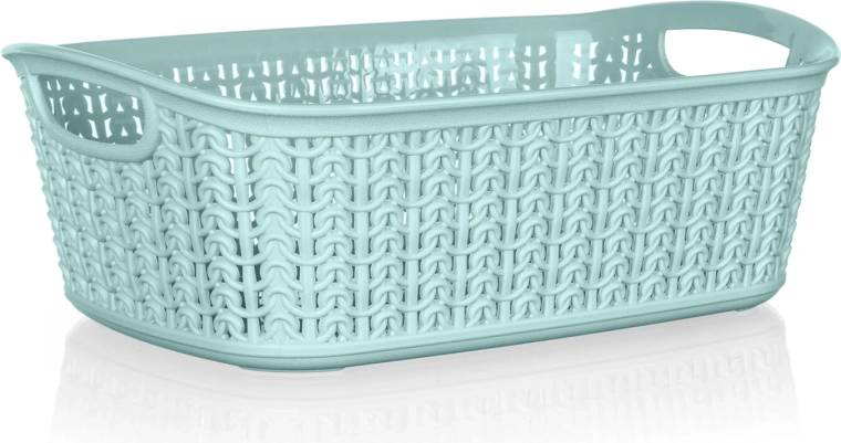 Műanyag rattan kosár 3 l, menta, 26,5 × 20 × 9,5 cm