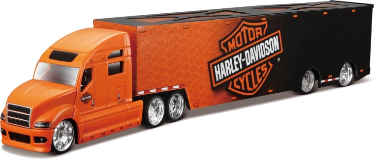 Maisto Harley-Davidson hauler fekete-narancssárga 1:64