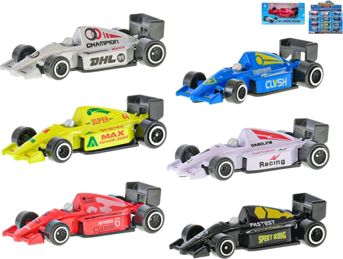 Fém Formula 1:64 szabadonfutó, 7,5 cm