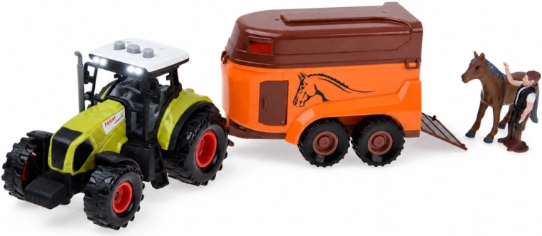 Traktor utánfutóval, fény- és hangeffektekkel